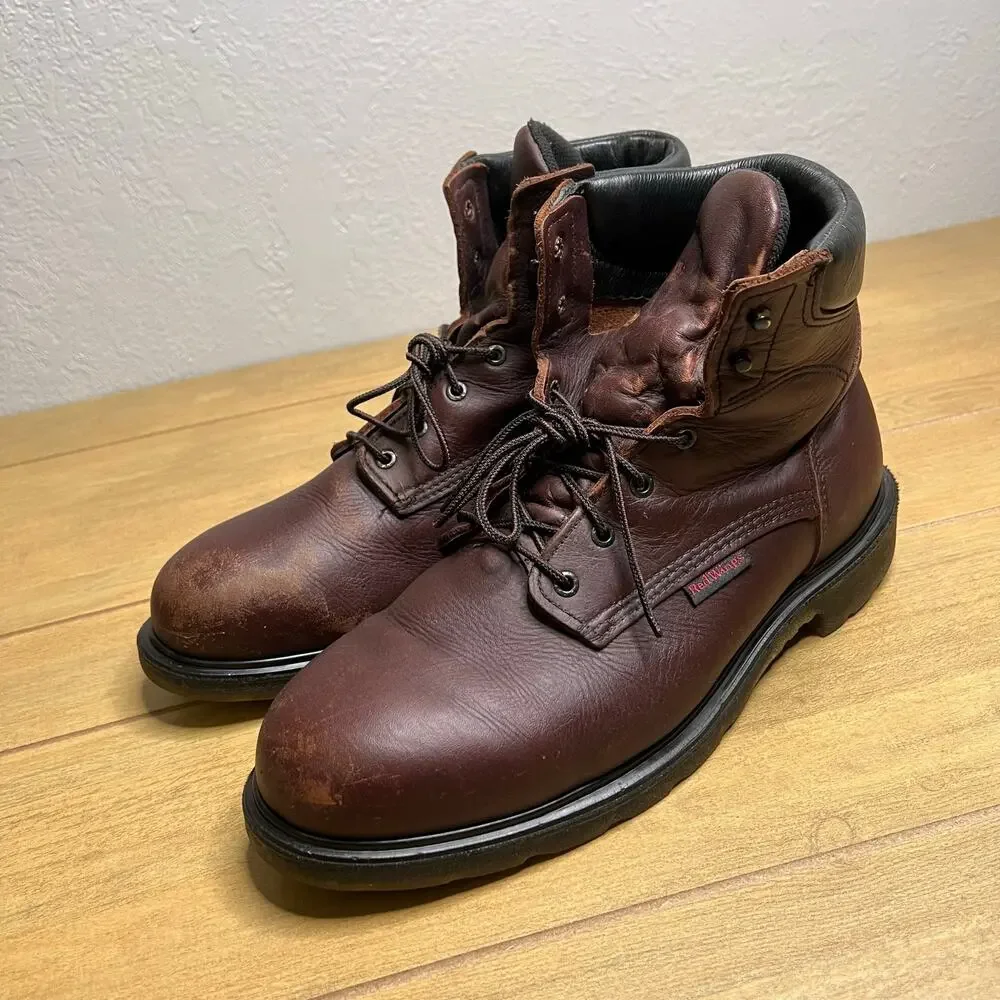 Red Wing 606 Leather Work Boots Soft Toe‎ EH USA Made Brown Men’s Size 14 E2